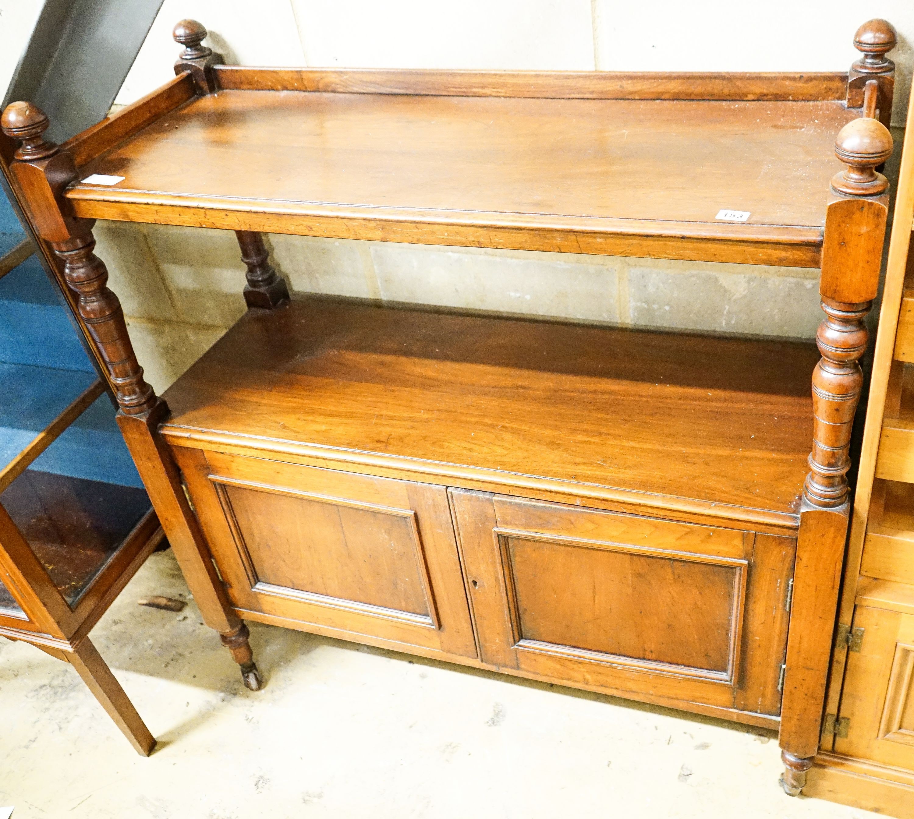 A late Victorian mahogany buffet, length 104cm, depth 41cm, height 110cm